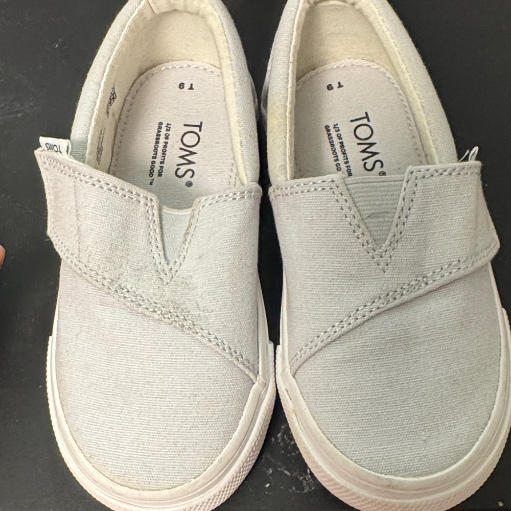 TOMS Light Gray Canvas Slip-Ons